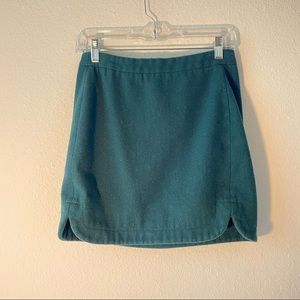 J.Crew Forest Green Wool Shirttail Mini Pencil Skirt